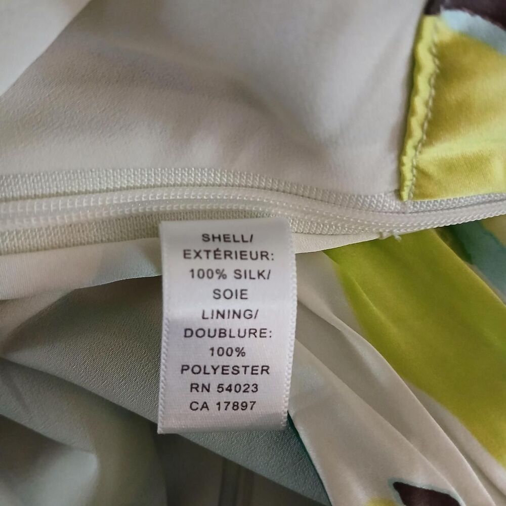 Y2K Vintage Banana Republic 100% Silk Abstract Tropical Halter Top L Old Money - Picture 6 of 8